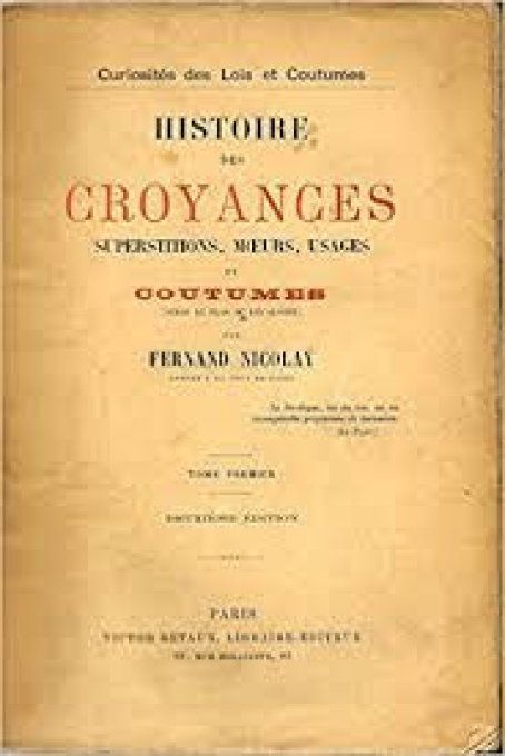 HISTOIRE DES CROYANCES