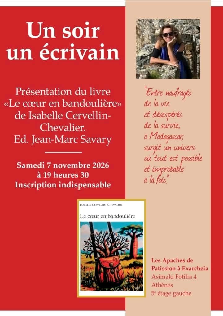 Isabelle Cervellin Chevalier dédicace à Athènes